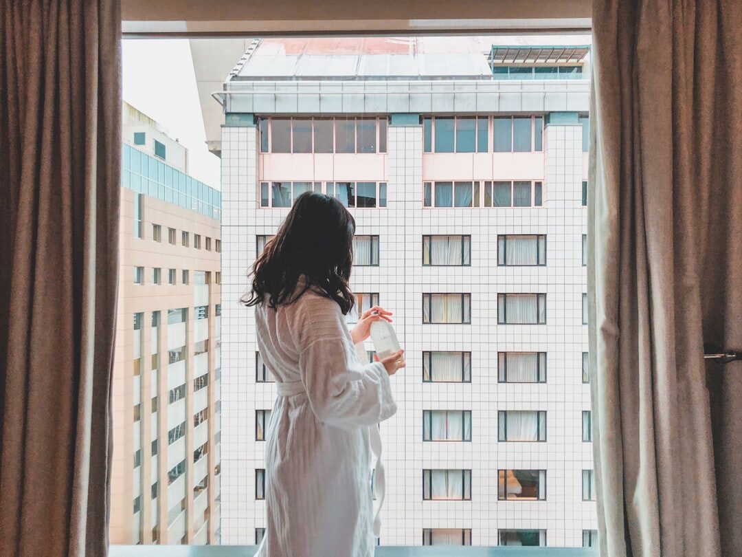 young woman in apartment
