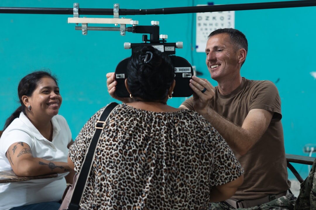 photographer interviewing locals