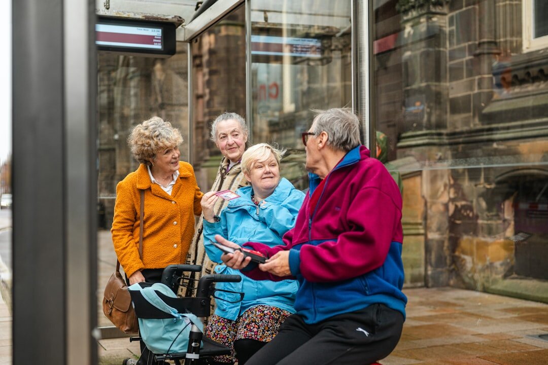 elderly women sharing stories in neighborhood