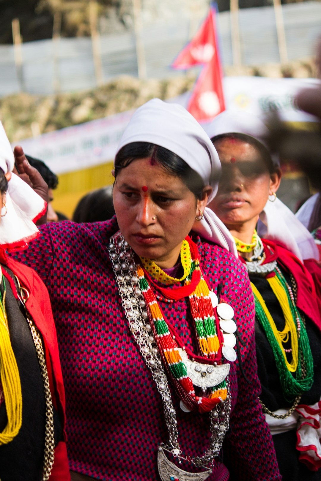 community gathering in village